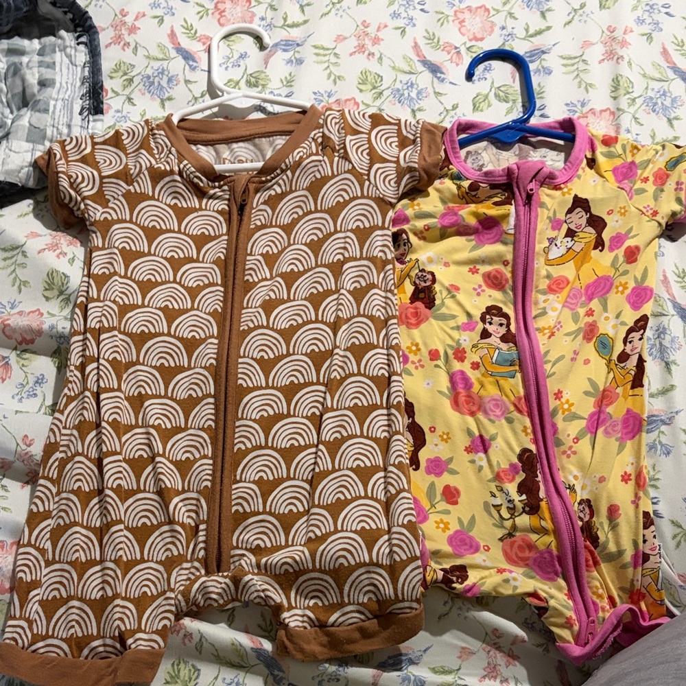 Little Sleepies Brown and Yellow Kids Bodysuits